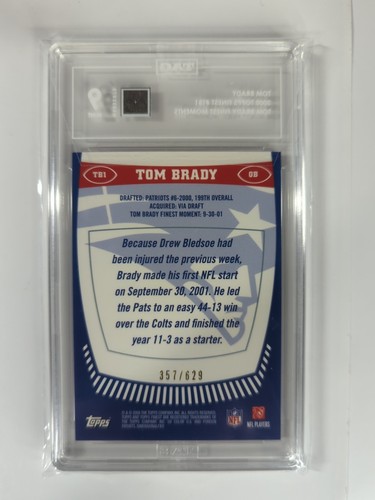 2008 Topps Finest - Tom Brady Finest Moments Tom Brady #TB1 /629 - Picture 2 of 2