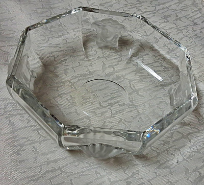 Versace Rosenthal Medusa Head Clear Glass Octagon Octagonal Bowl