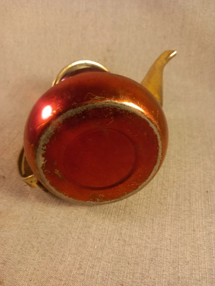Théière marocaine rouge et dorée, théière rétro signée Luxury de 17cm - Photo 4/4