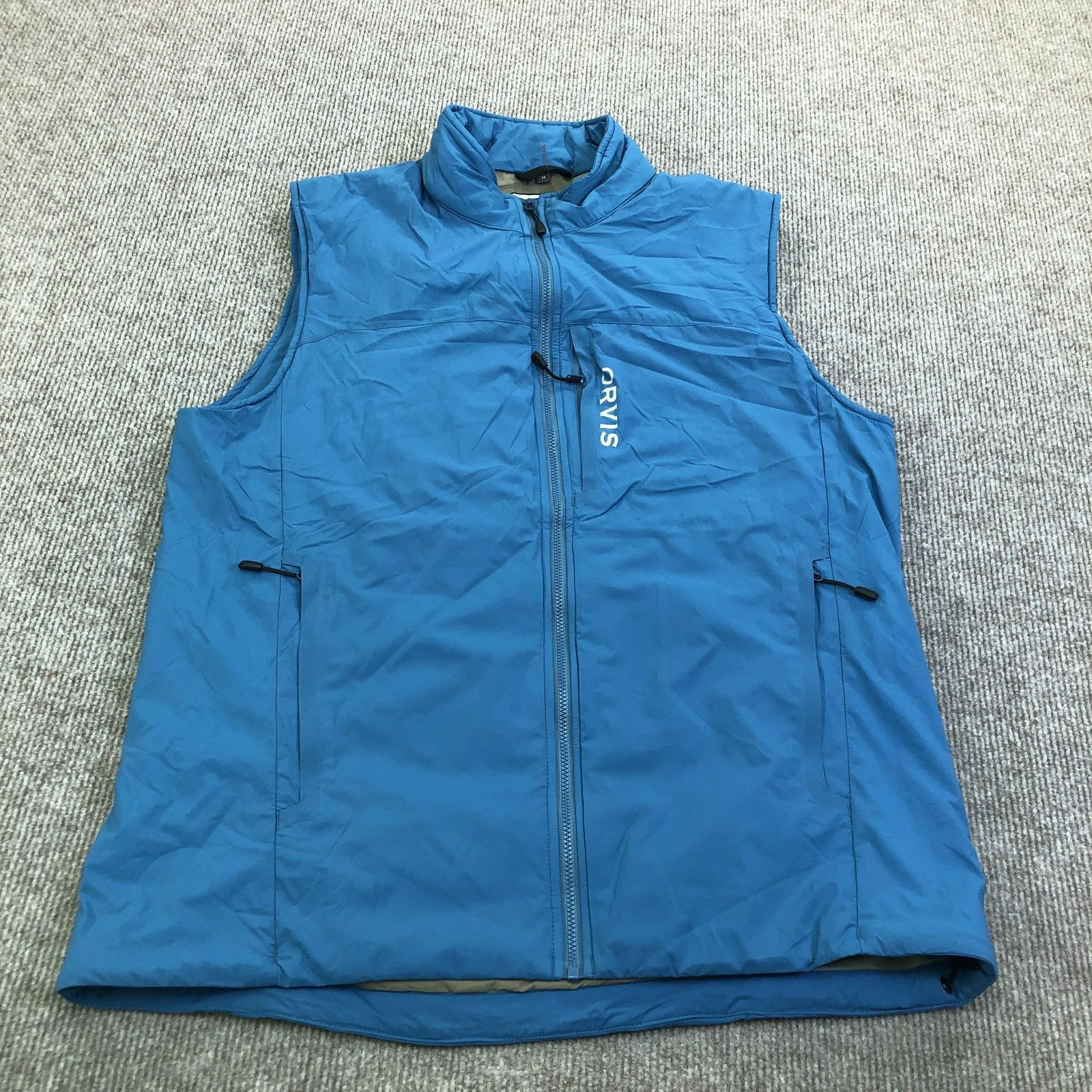 Orvis Vest Mens Medium Blue Pro Insulated Full Zip Windbreaker Outdoor Fishing