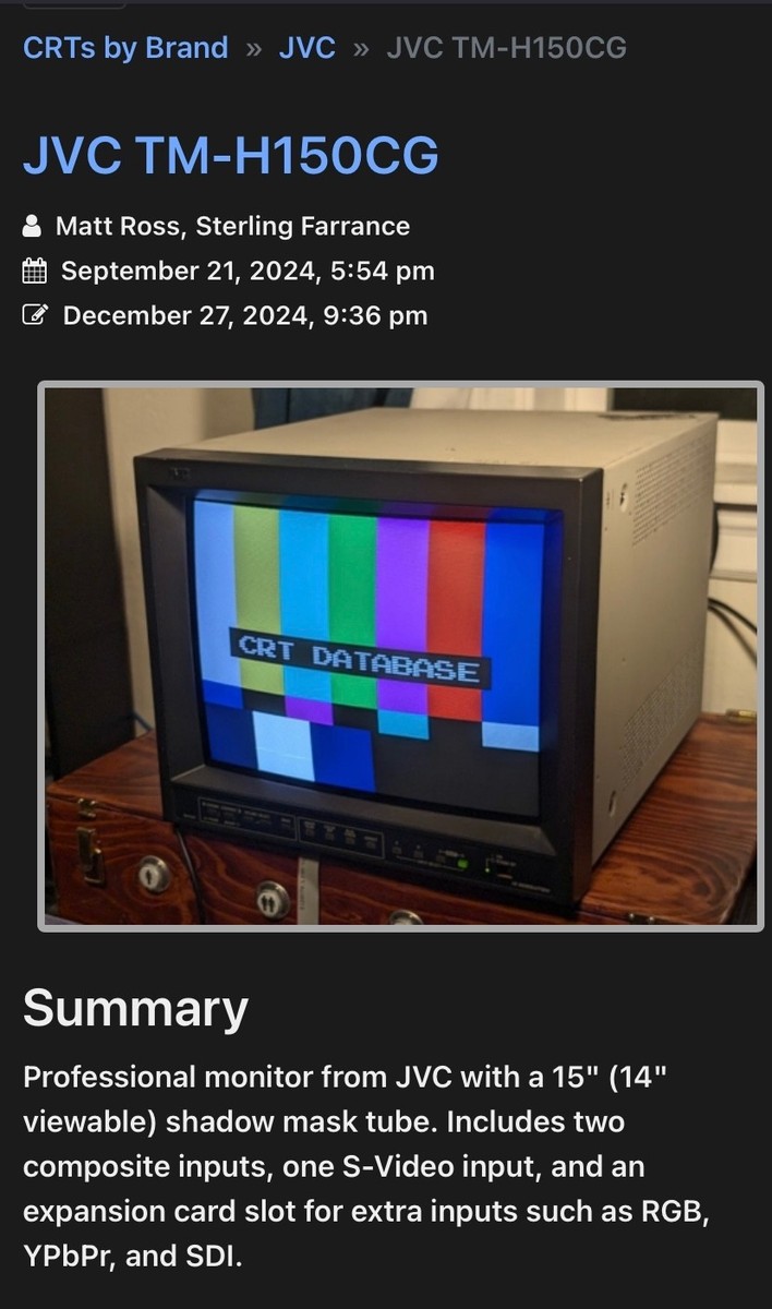 Victor TM-H150C 業務用 高輝度 カラービデオモニター レトロゲー Victor TM-H150C 業務用 高輝度 カラービデオモニター レトロゲー 15型