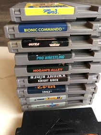 Lotto 10 giochi Super Mario Bros. 3 TMNT Bionic Commando Nintendo NES testati