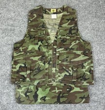Vintage Ideal Duck Camo Corduroy Vest Mens Medium Woodland Hunting 1970s USA
