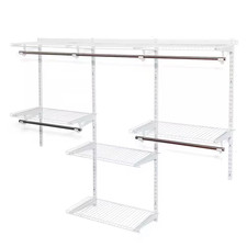 White Steel Clothes Rack Wall Mounted Adjustable Closet Organizer Custom Metal C