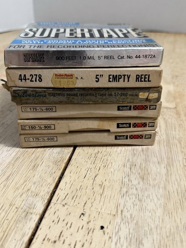 Menge 6 gebrauchte 5" Zoll Tonbänder gemischte Marken Scotch Supertape - Bild 8 von 8