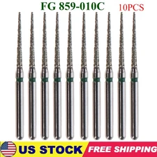 10PC Needle Diamond Bur FG 859/010C Round End Taper Coarse Grit High Speed USA