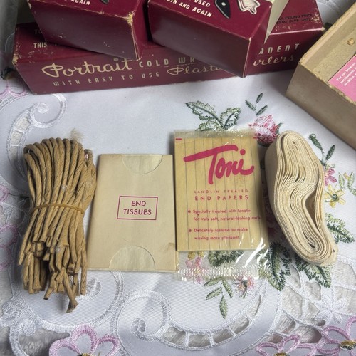 1960’s Hair Permanent Cold Wave Set Salon Advertising Box + Accessories NOS - Picture 8 of 14