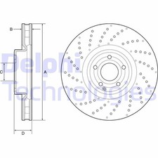 2x DELPHI Bremsscheiben Vorne passend für MERCEDES-BENZ SL (R231) 360mm