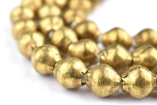 Ethiopian Brass Bicone Beads 8x7mm African Large Hole 28 Inch Strand Handmade