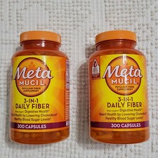 2 pk Metamucil Multi-health Psyllium Fiber Supplement Capsules 300 Ct Exp. 07/28