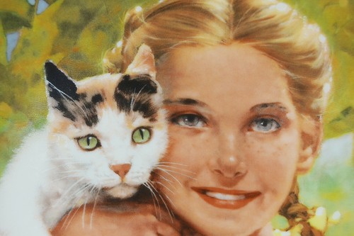 8" NEW Innocence Jack Woodson US Gallery Art Porcelain Plate Girl Cat Portrait - Picture 2 of 4