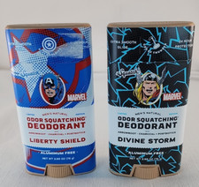 Dr. Squatch Men's Marvel Deodorant, Divine Storm  Liberty Shield, Mixed Lot 2