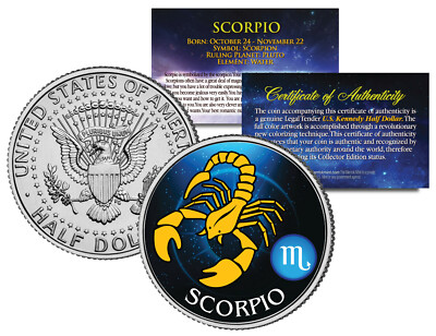 SCORPIO - Horoscope Astrology Zodiac - JFK Kennedy Half Dollar U.S. Coin
