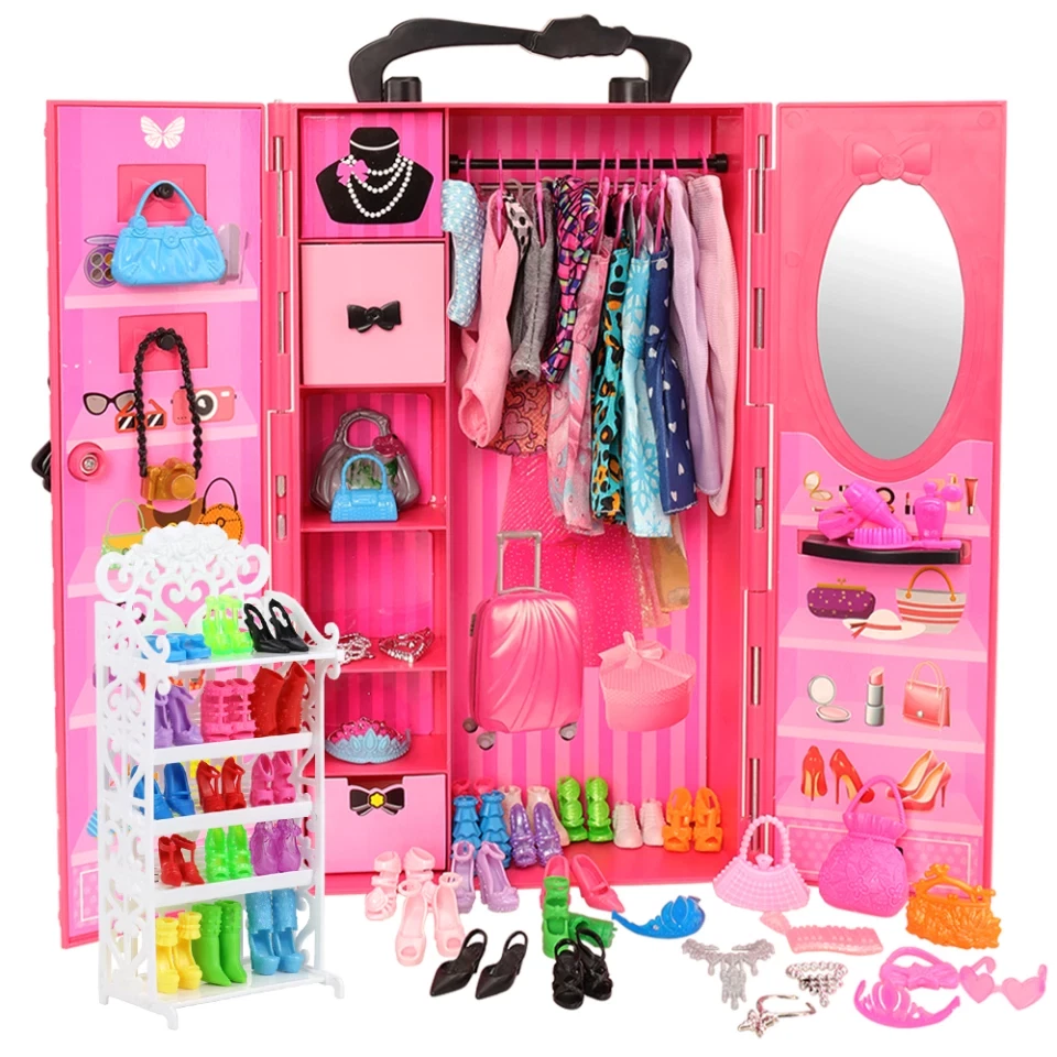 73 Items Doll wardrobe. Perfect Barbie fit. Doll Included