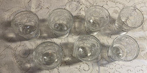 Vintage Clear Glass Hazel Atlas Big Top Peanut Butter Sherbet Glasses Lot of 7 - Picture 2 of 6