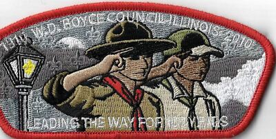 W.D. Boyce Council Illinois 1910-2010 Leading The Way For 100 Yrs. RED Bdr. [MX-