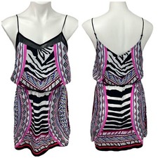 Express Dress Womens Small Lot Pink Zebra Blue Beach Summer Denim Jacket