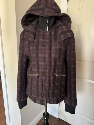 PATRIZIA PEPE FIRENZE Insulated Plum Gray Bomber Jacket SZ IT 48 US 12 NWOT