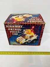 Highway Patrol Police Tin Toy Wind Up New