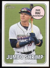 Isan Diaz 2018 Topps Heritage Minor League 6/25 White Letter Jumbo Shrimp #80 SP