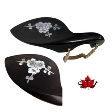 Ebony Wood Violin Chin Rest/Chinrest installed Clamp Screw,Inlay pearl shell 1
