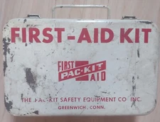 Stocked Vintage First Aid Kit The Pac-kit Safety Equipment Co