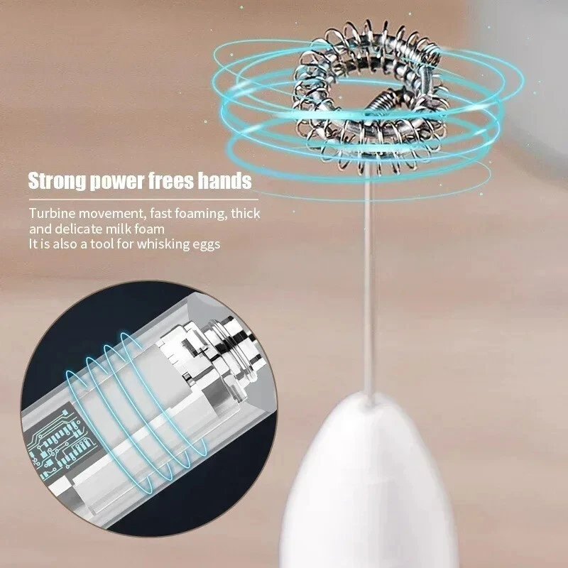 Milk Frother 2-in-1 USB Rechargeable Electric Egg Beater Kitchen Gagets