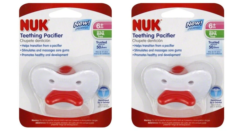 NUK Transitional Teething Pacifier, 6 Months Plus, 2 Count - Image 2 of 3