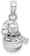 10k White Gold Snowman Pendant