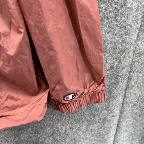 Champion Jacket Men Large Anorak Brown 1/4 Zip Hoodie Windbreaker Sweatshirt Vtg - Picture 5 of 13