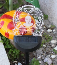 Grave Marker Solar Light with Photo - Personalized Garden or Cemetery Memorial