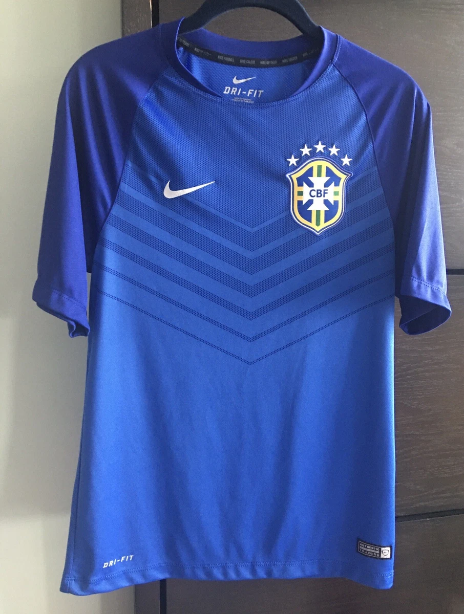 SOCCER BRAZIL TRAINING JERSEY - SIZE YS - NIKE AUTHENTIC DRI FIT - GENTLY  USED