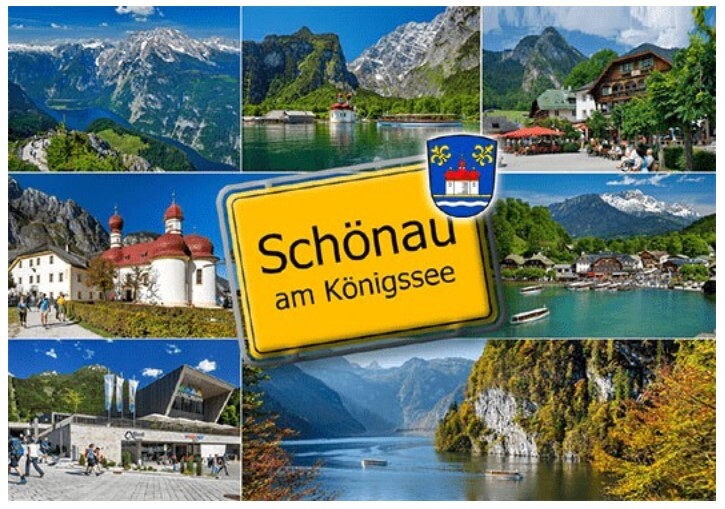 Schönau am Königsee Bavaria town sign photo magnet souvenir Germany