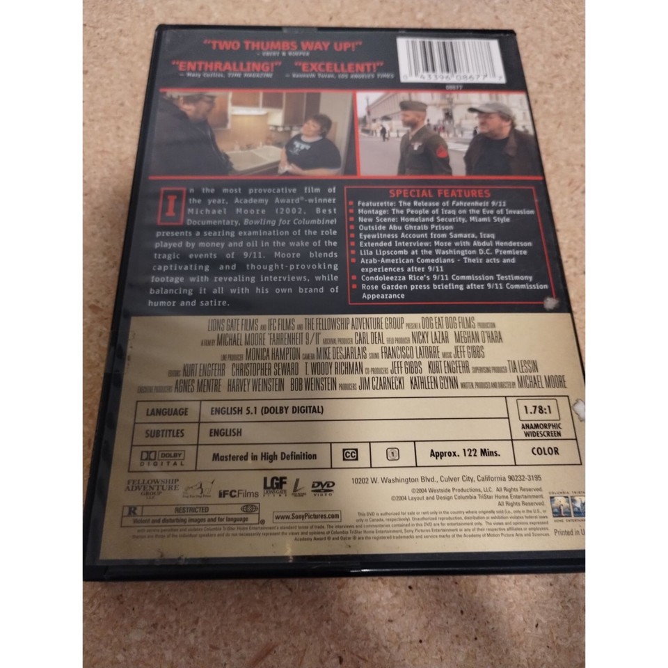 Fahrenheit 9/11 - Michael Moore DVD | eBay