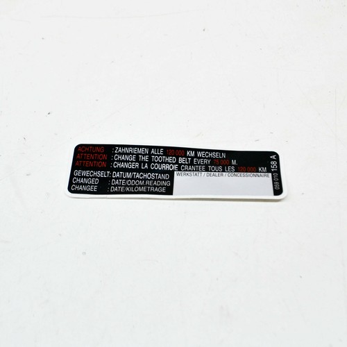 NEU VW PASSAT B5 5 ZAHNRIEMENS SERVICE AUFKLEBER 059010158A ORIGINAL - Bild 1 von 9
