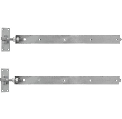 2 Stück GateMate verstellbares Band & Haken auf Platte 750 mm verzinkt - B5087501