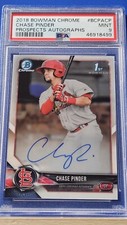 Chase Pinder - 2018 Bowman Chrome Autograph  PSA 9