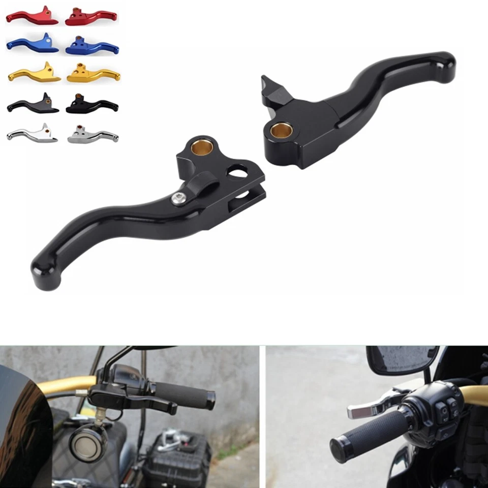 Palancas de freno de mano cortas de 2 dedos para Harley Touring Glide Road King 1996-2007 Foto 2 de 4