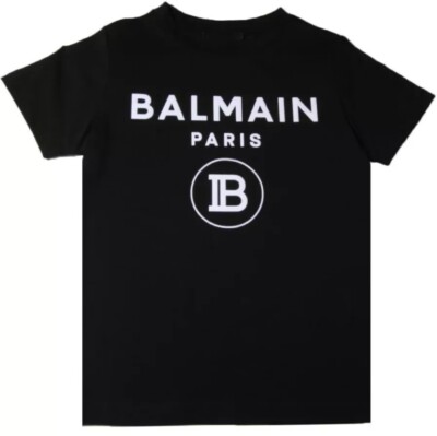 Balmain Black and White Logo T-Shirt Retro Design - Remake Shirt S-5XL (no tag)
