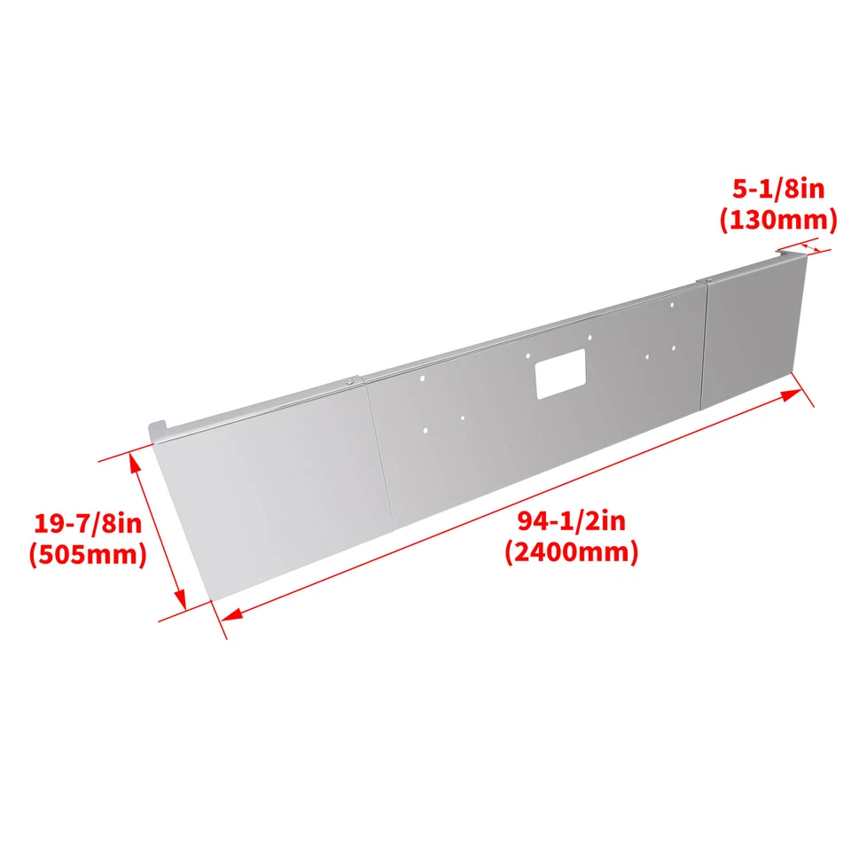 For Peterbilt 357 379 378 1984-2013 Chrome Front Bumper Steel W/ Tow Hole - Image 2 of 4