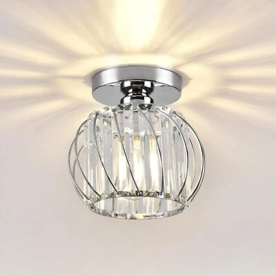 Hudi Fyier Chandelier Crystals Ceiling Lighting Fixtures, Small LED Flush Mount