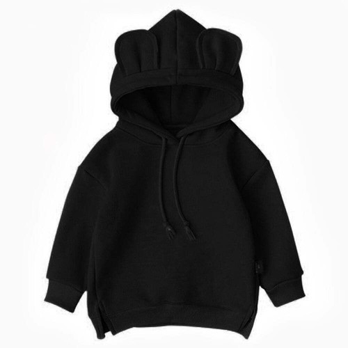 Cartoon Solid Color T-shirt Sweater Fleece Long-sleeved Hooded Children's T-shir - Picture 3 of 48