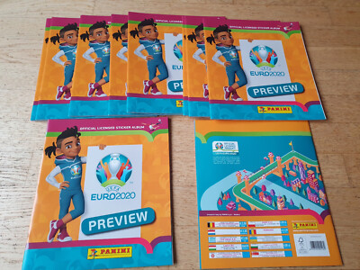 Panini UEFA Euro Preview 2020, 10 x empty album/Leeralbum, orange, MINT, BEL/NED
