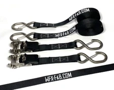 Stainless Steel Ratchet Tie down Straps Marine 1" x 12 Ft 1750# strength 2 pack