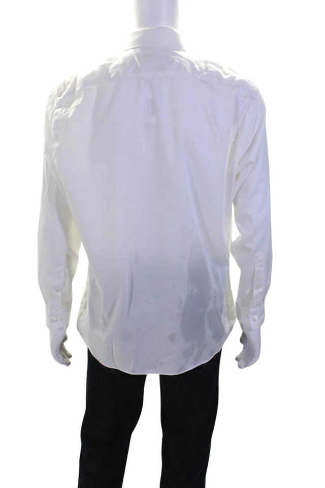 Michael Kors Mens White Regular Fit Long Sleeve Button Down Dress Shirt Size L - Image 3 of 4