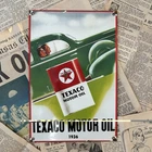 VINTAGE 1936 TEXACO MOTOR OIL 8X12 INCHES PORCELAIN ENAMEL SIGN