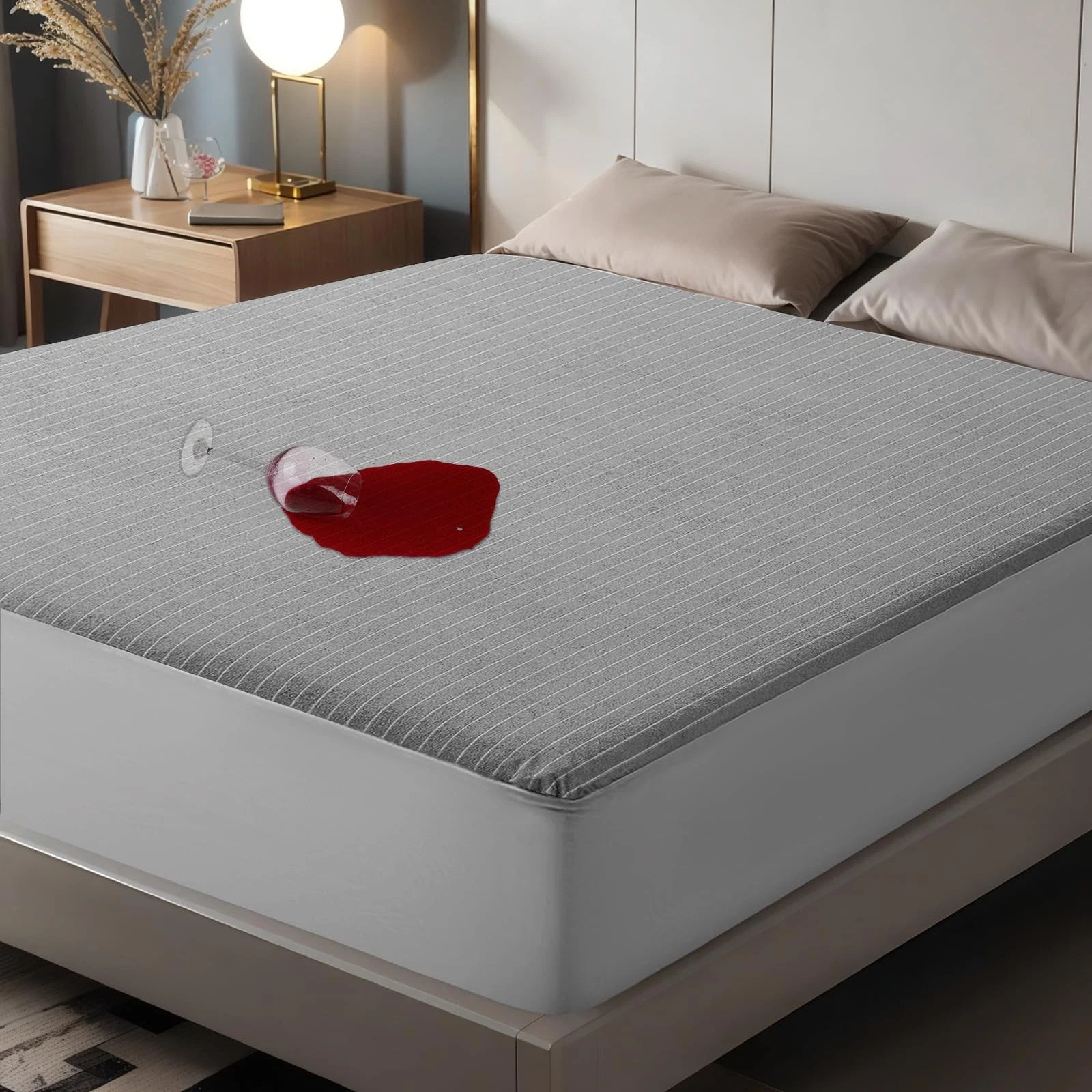 Waterproof Mattress Protector King Size, Premium Breathable Bed Cover with De...