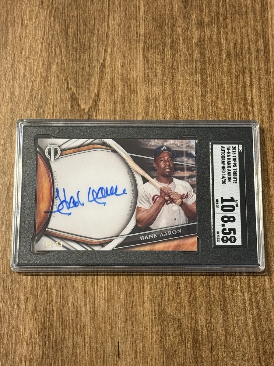 Topps Hank Aaron Autographed Baseball Sports Trading Cards for