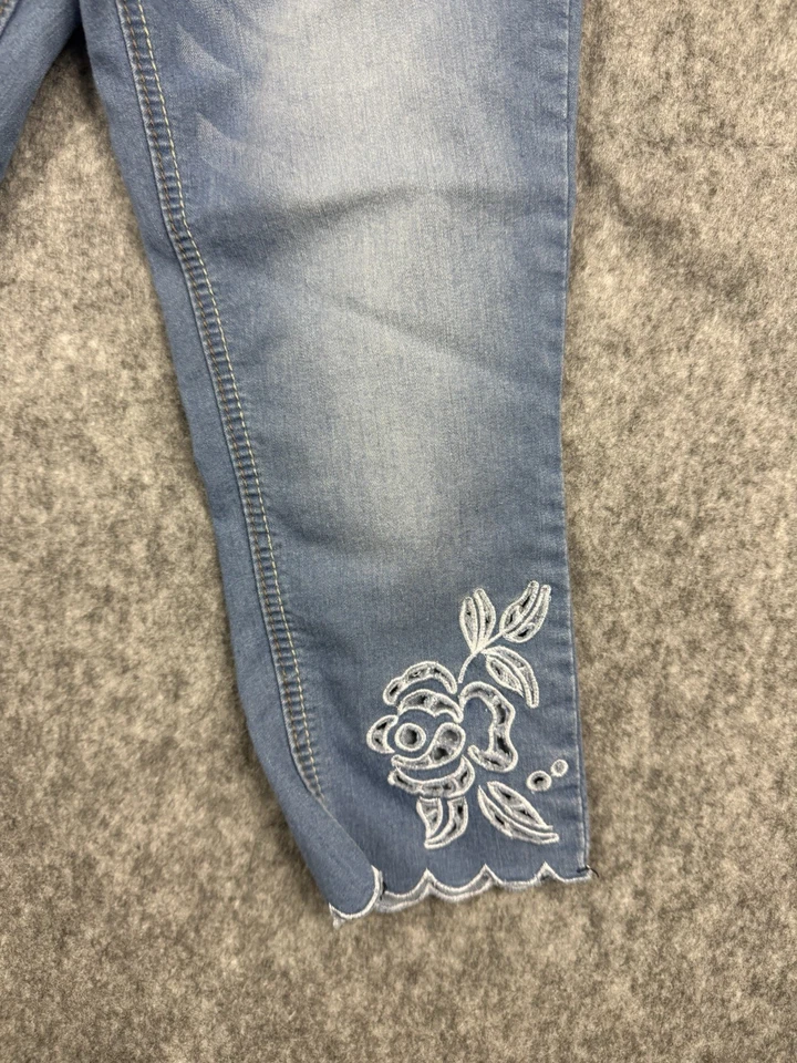 Lee Girls talla Jean vaquero 10R Capri elástico cintura ajustable floral mariposa Foto 4 de 4