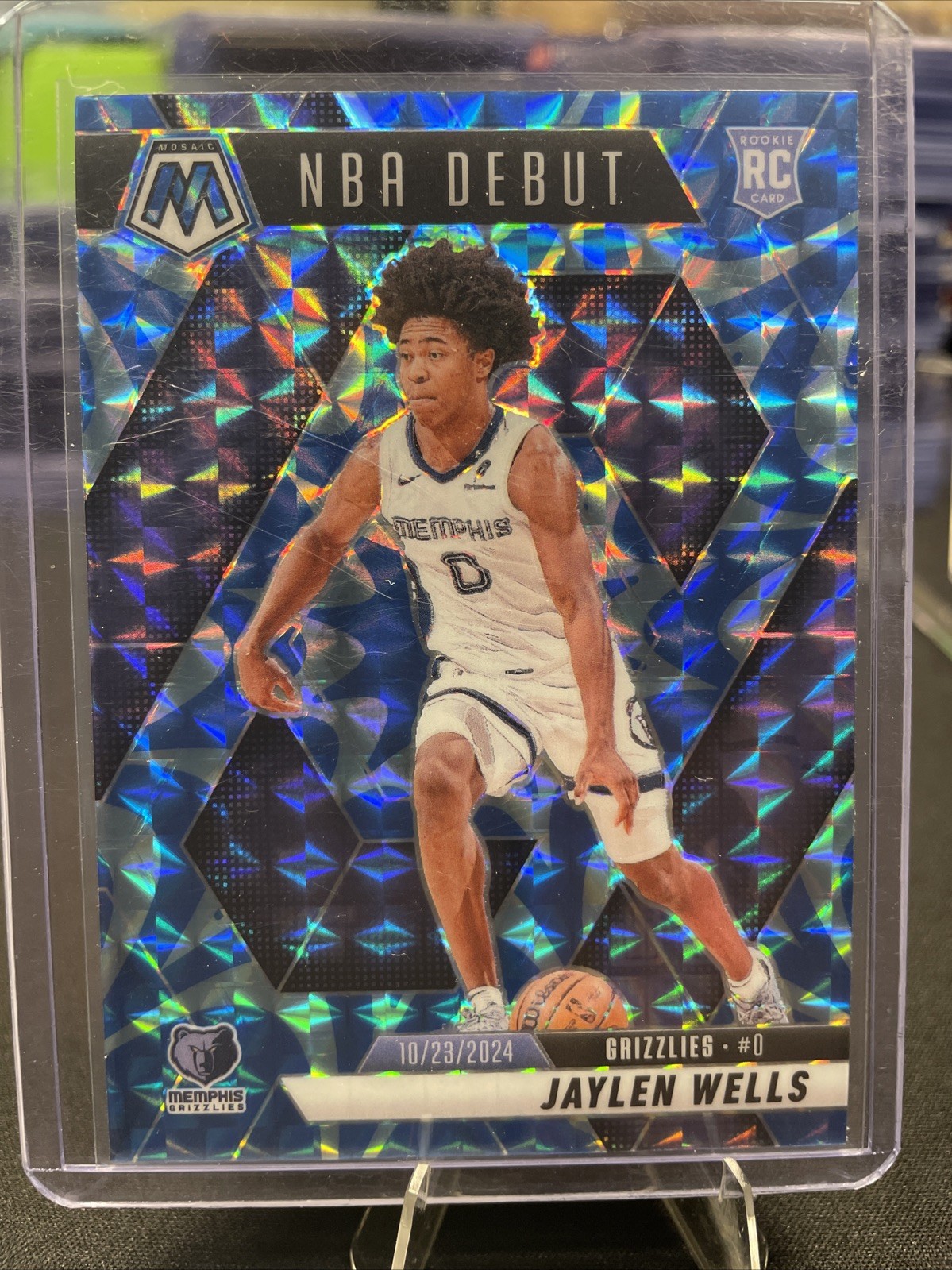 2024-25 Panini Mosaic - NBA Debut Jaylen Wells #260 Reactive Blue Mosaic (RC)